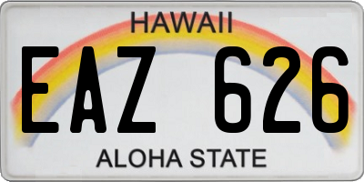 HI license plate EAZ626