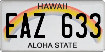 HI license plate EAZ633