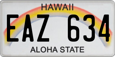 HI license plate EAZ634