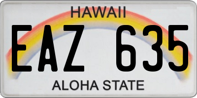 HI license plate EAZ635