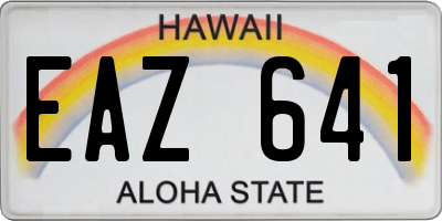 HI license plate EAZ641