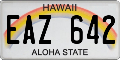 HI license plate EAZ642