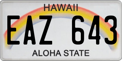 HI license plate EAZ643