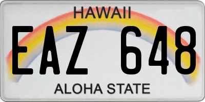 HI license plate EAZ648