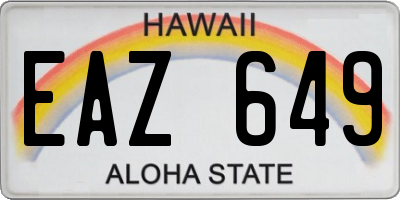 HI license plate EAZ649