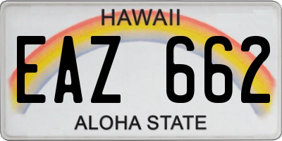 HI license plate EAZ662