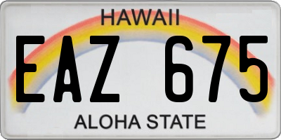 HI license plate EAZ675
