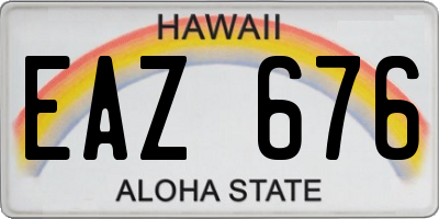 HI license plate EAZ676