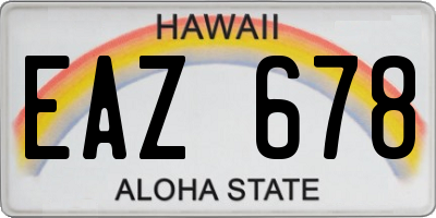 HI license plate EAZ678