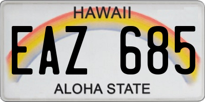 HI license plate EAZ685