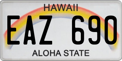 HI license plate EAZ690