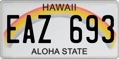HI license plate EAZ693