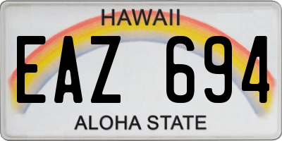 HI license plate EAZ694