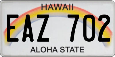 HI license plate EAZ702