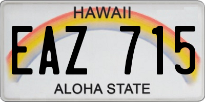 HI license plate EAZ715