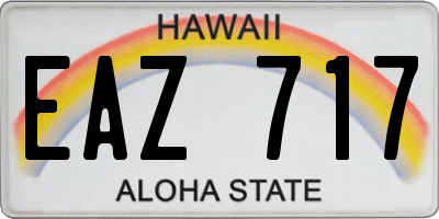 HI license plate EAZ717