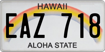 HI license plate EAZ718