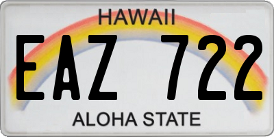 HI license plate EAZ722