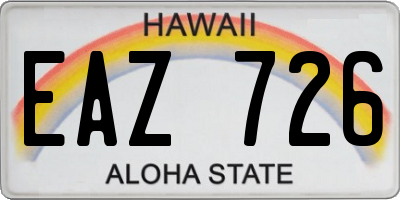 HI license plate EAZ726