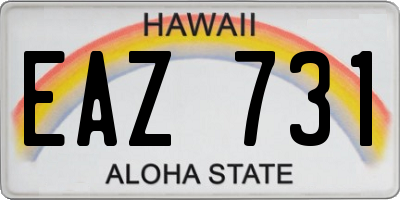 HI license plate EAZ731