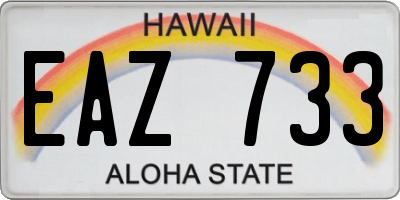 HI license plate EAZ733