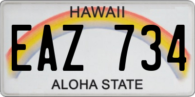 HI license plate EAZ734