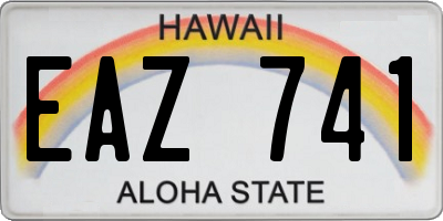 HI license plate EAZ741