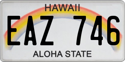 HI license plate EAZ746