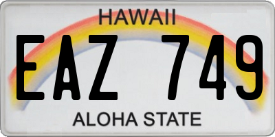 HI license plate EAZ749