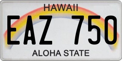HI license plate EAZ750