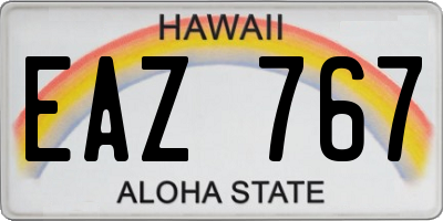 HI license plate EAZ767