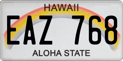 HI license plate EAZ768