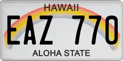 HI license plate EAZ770