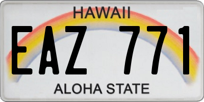 HI license plate EAZ771