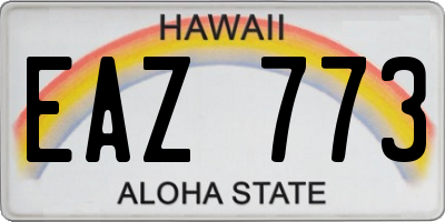 HI license plate EAZ773