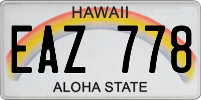 HI license plate EAZ778