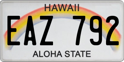HI license plate EAZ792
