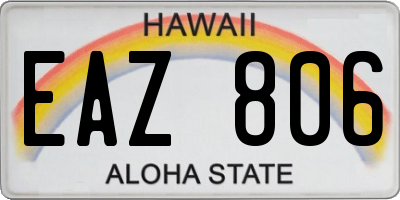 HI license plate EAZ806