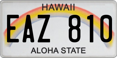 HI license plate EAZ810
