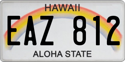 HI license plate EAZ812