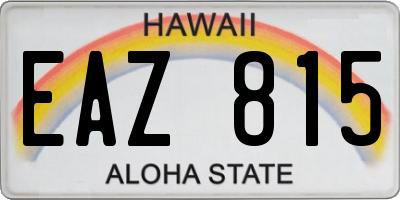 HI license plate EAZ815