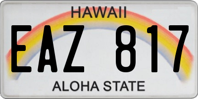 HI license plate EAZ817