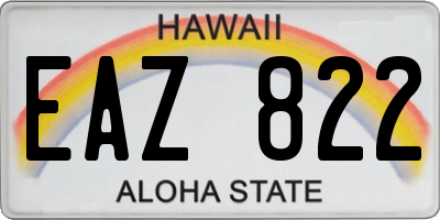 HI license plate EAZ822