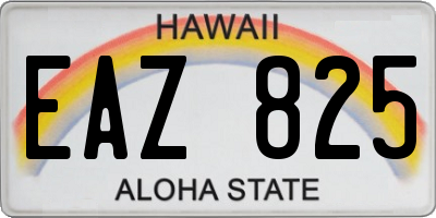 HI license plate EAZ825