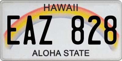 HI license plate EAZ828