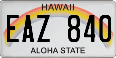HI license plate EAZ840