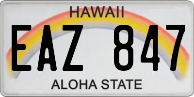HI license plate EAZ847
