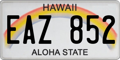 HI license plate EAZ852