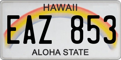 HI license plate EAZ853