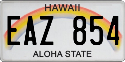 HI license plate EAZ854